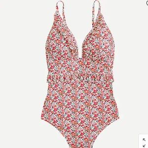 Ruffle deep-V one-piece swimsuit in Liberty Betsy Ann floral